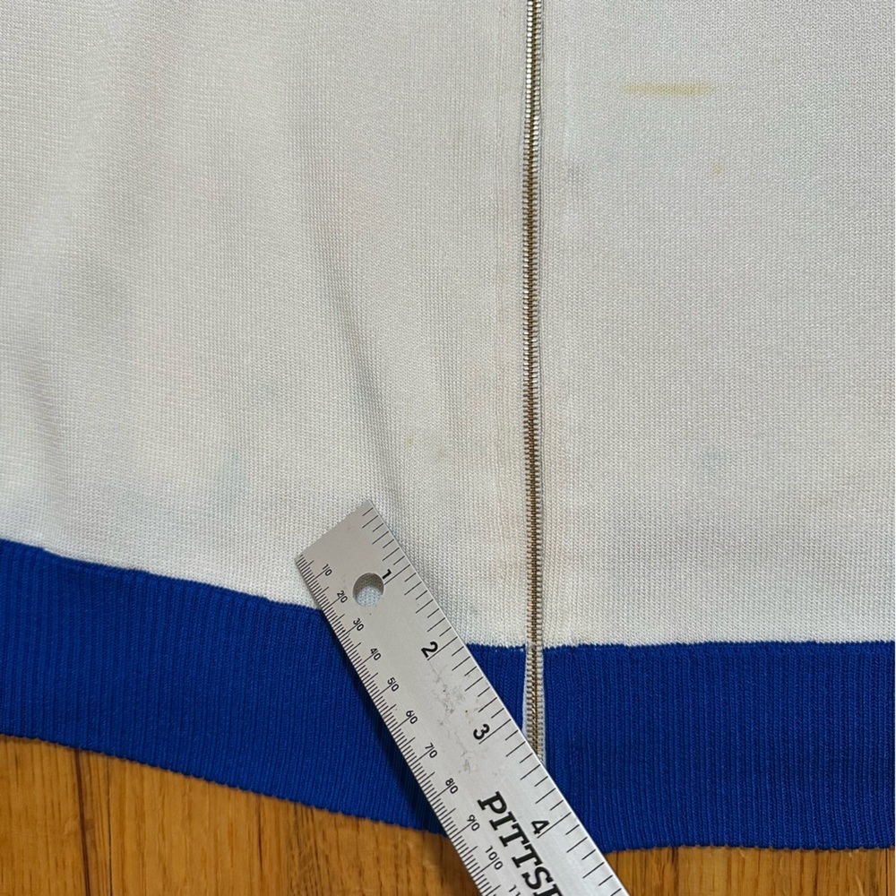 ST John’s royal Blue & White Knit Top Size P (#1) - Picture 4 of 12